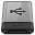 Grey USB B Icon 32x32 png